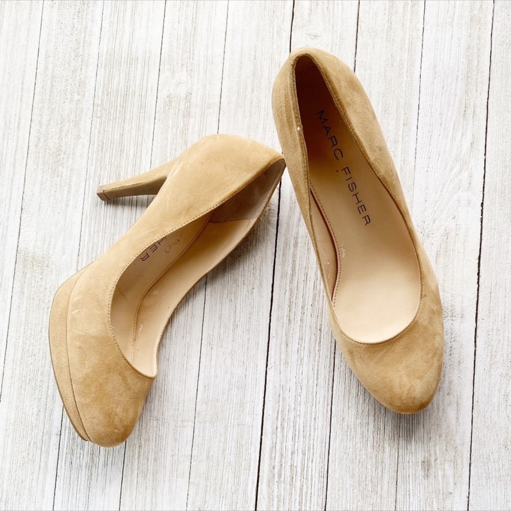 Marc Fisher Tan Suede Pumps 7.5